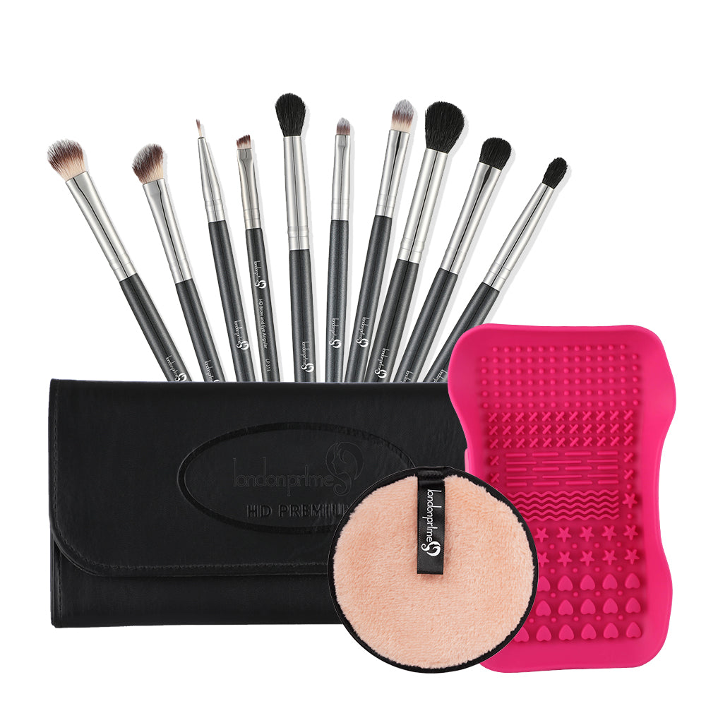 London Prime 10 Pcs Brush Set - Reusable Makeup Remover Pad - Brush cleaner Combo 2