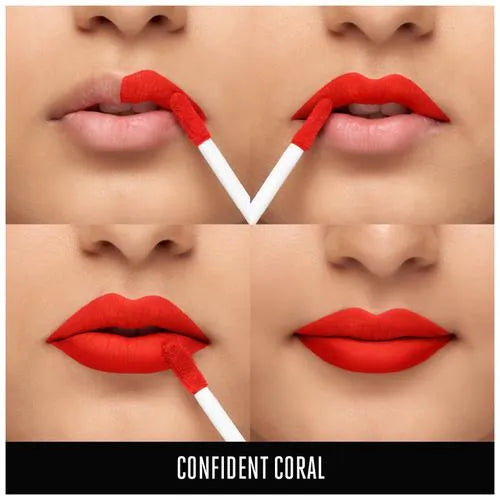 Lakme 9to5 Primer + Matte Liquid Lip Color - MO1 Confident Coral
