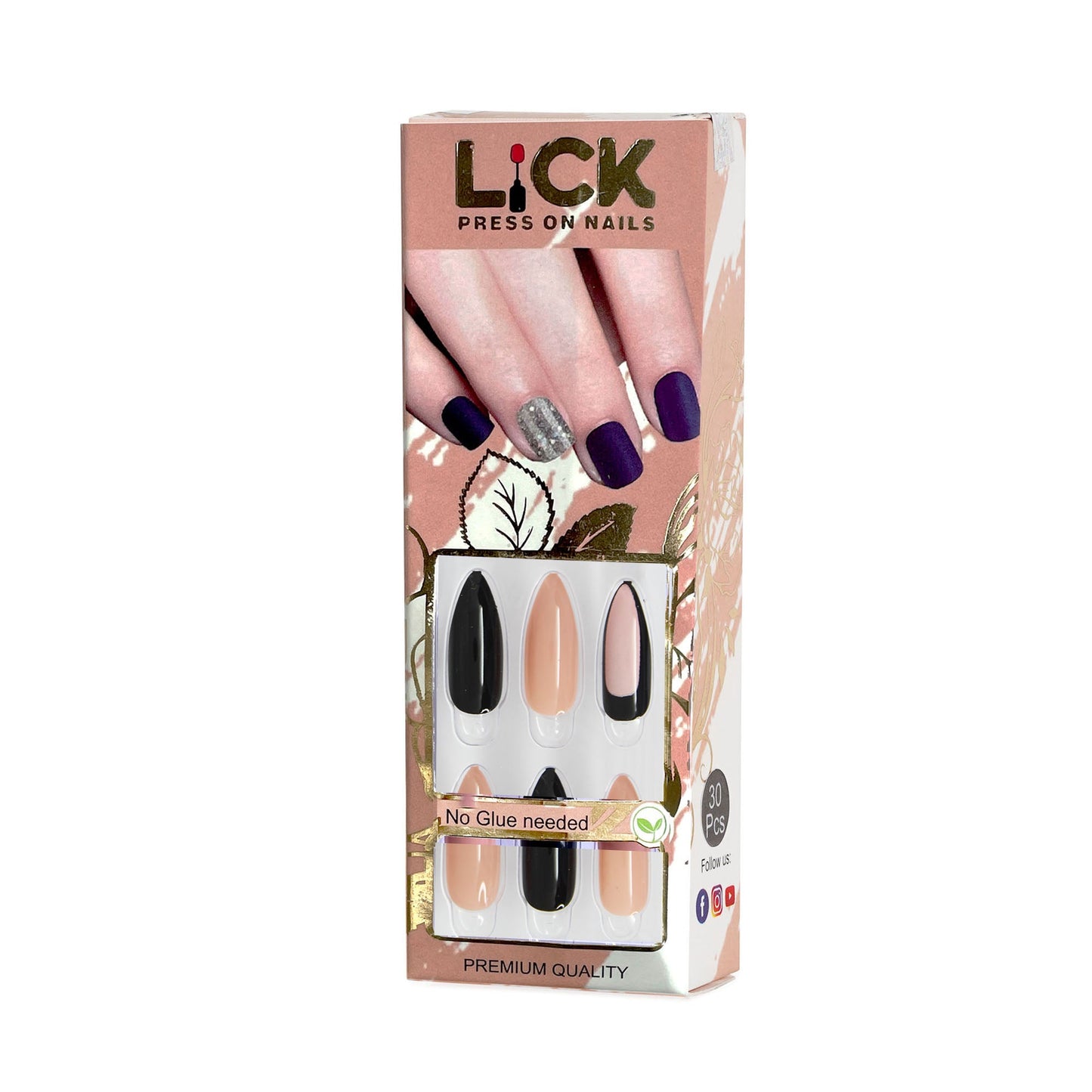 LICK NAILS Classic Nude Artificial Press On Nails