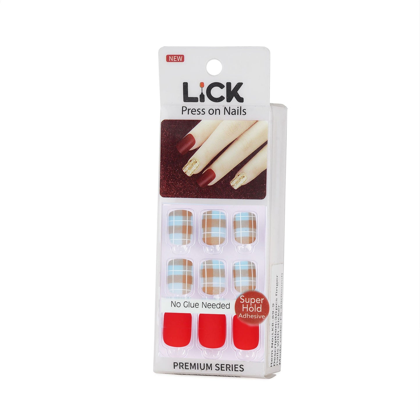 LICK NAILS Matte Finish Turquoise Square Press on Nails