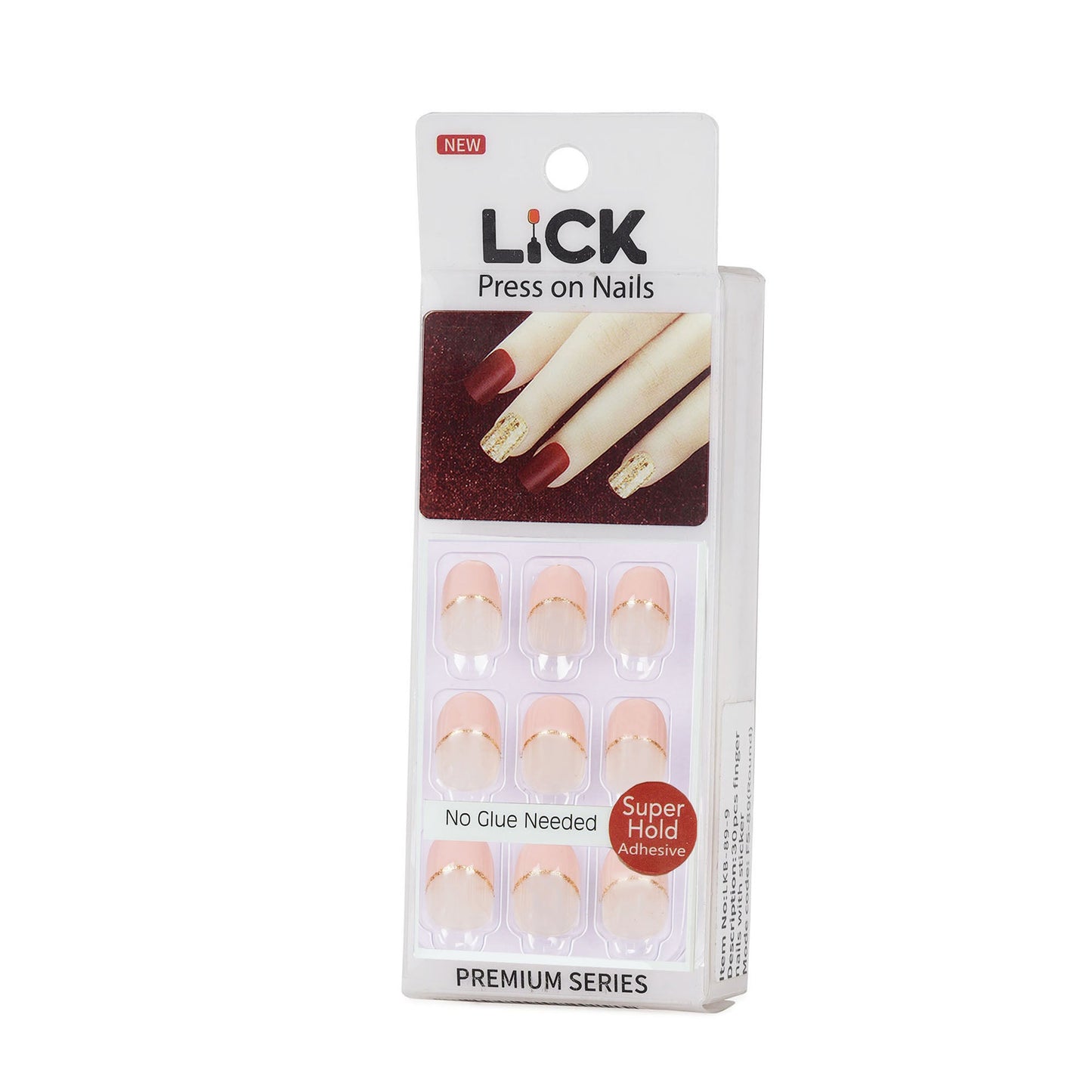 LICK NAILS Pastel Pink Shade Press On Nails