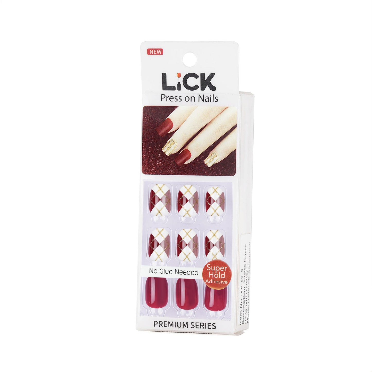 LICK NAILS Nude Printed Press on Nails Press on Nails