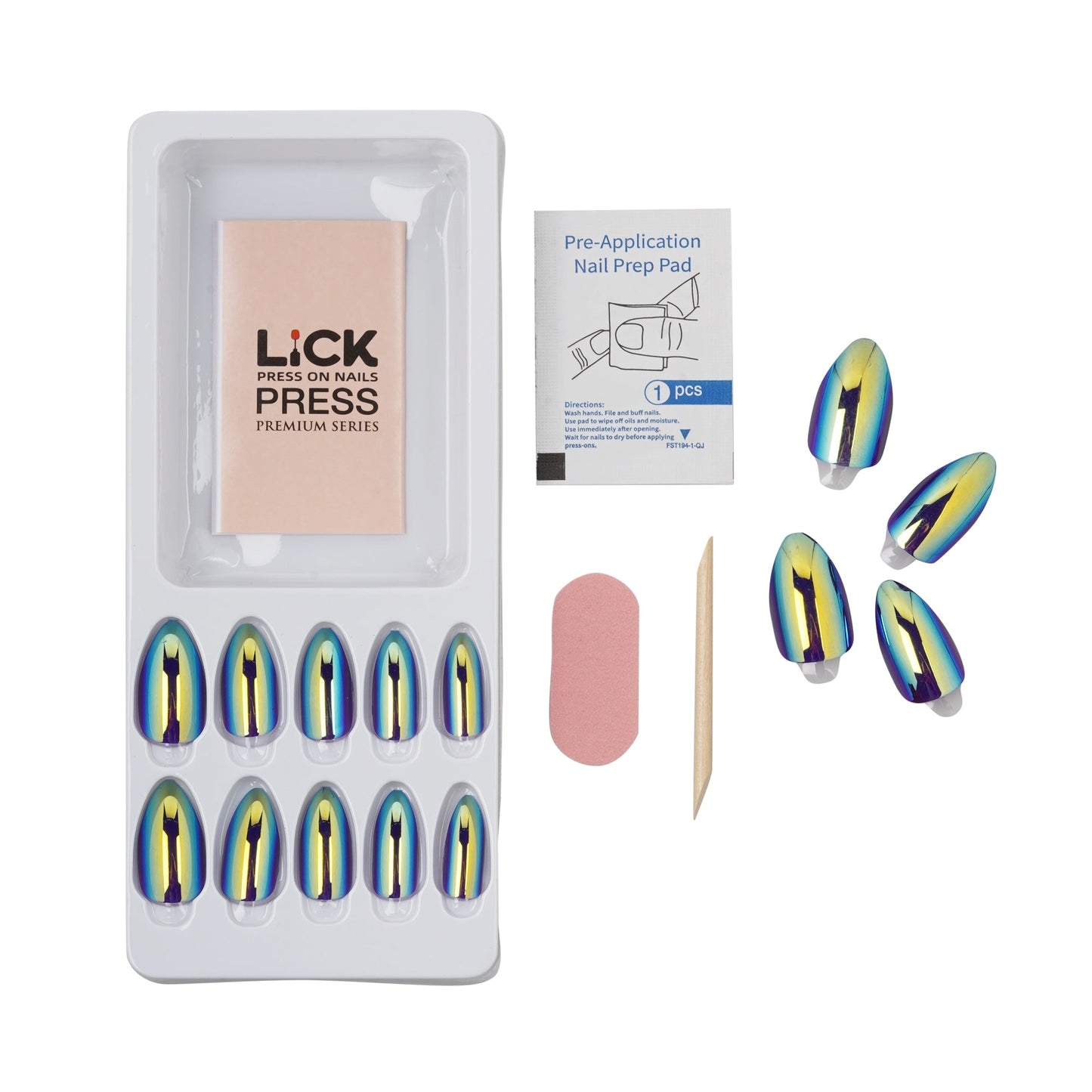 LICK NAILS White With Nude Pearl Press on Nails