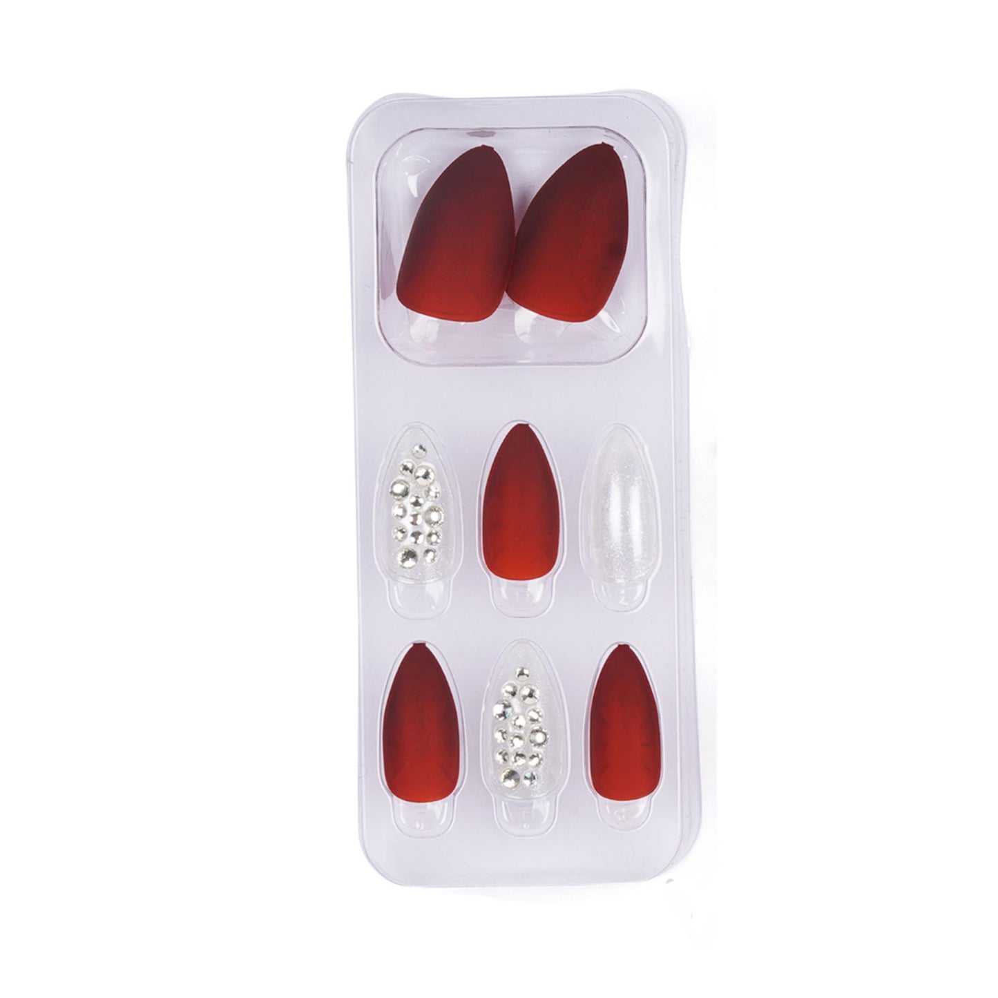 LICK NAILS Red and white Shade Press on Nails