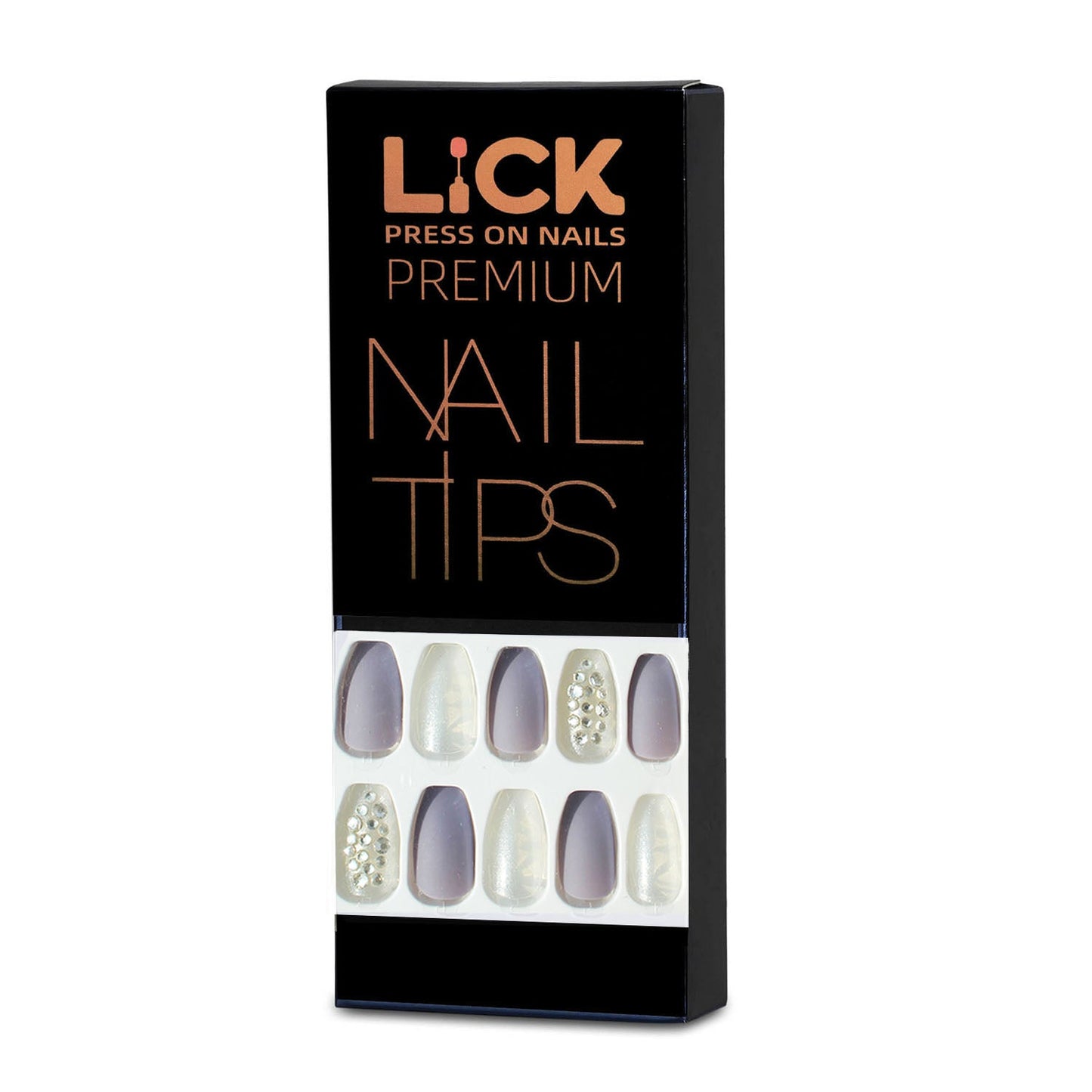 LICK NAILS Oval Shape pink chromatic Press On Nails