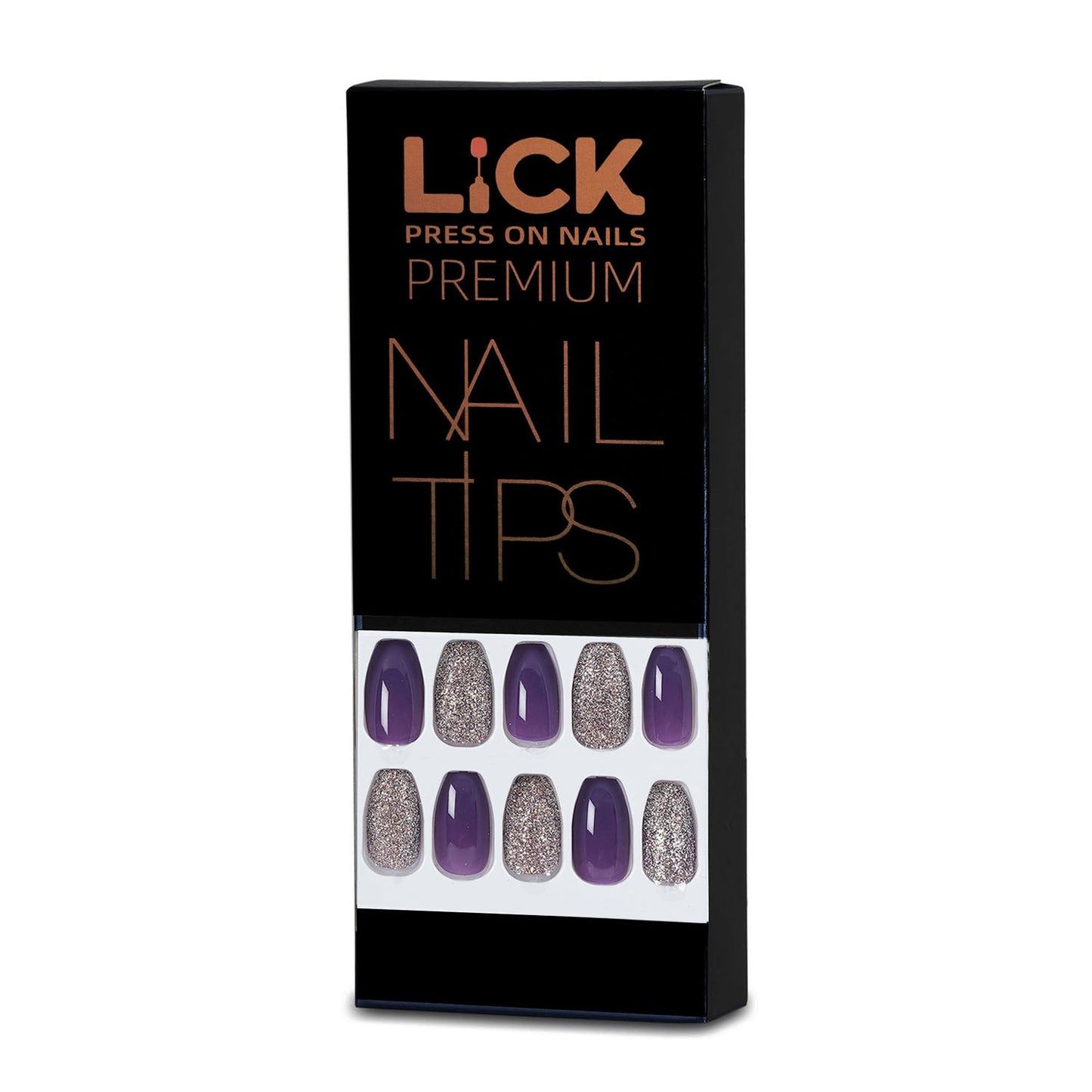 LICK NAILS Rubber Finish Royal Blue Press on Nails