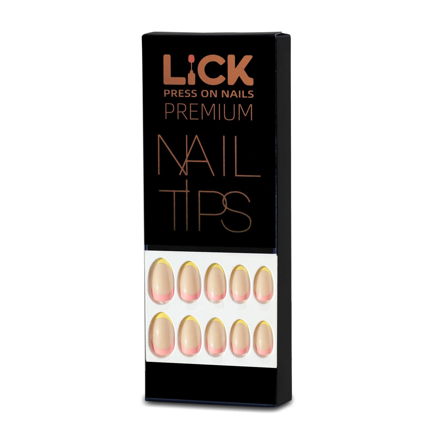 LICK NAILS Oval Shape Nude With French Tips Press On Nails