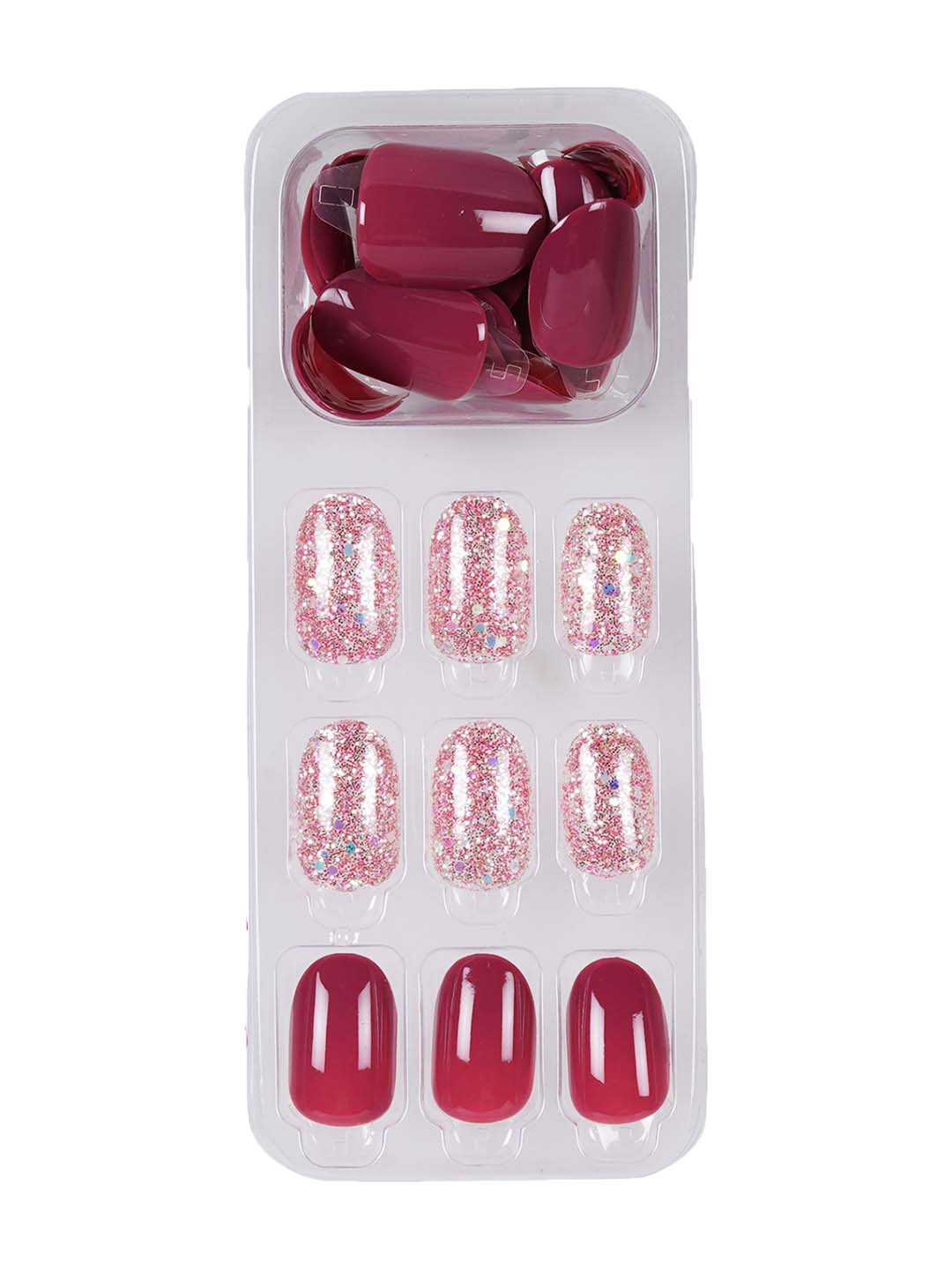 LICK NAILS Glossy Finish Mauve Pink Press On Nails
