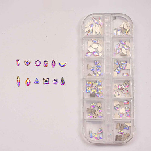 Lick Nails Rhine Stones multiple shape 12 Grid 10pcs