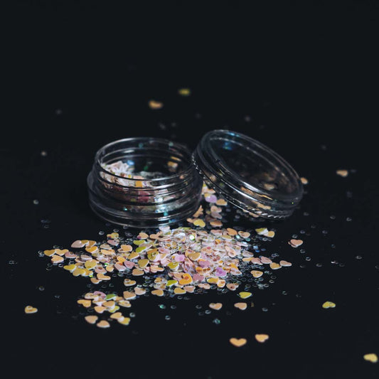 Lick Nails Heart shape glitter pink colour(one Box)