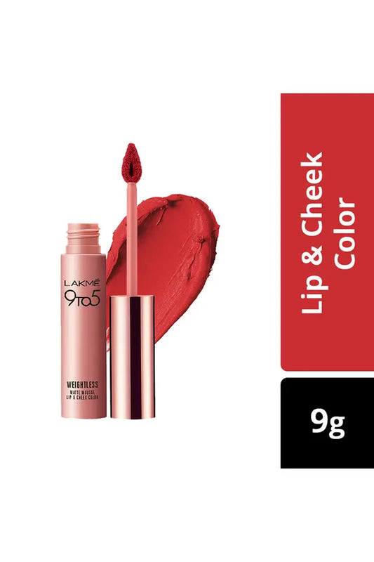Lakme 9 To 5 Weightless Matte Mousse Lip & Cheek Color - Rouge Satin