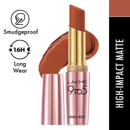 Lakme 9 To 5 Primer + Matte Lipstick - MB2 Caramel Latte