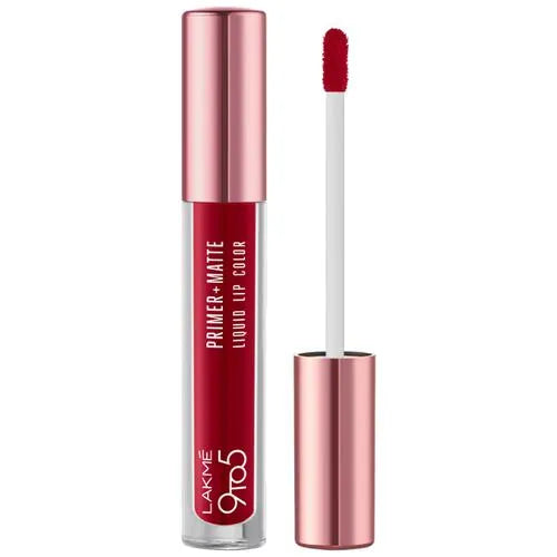 Lakme 9to5 Primer + Matte Liquid Lip Color - MR3 Vivid Crimson