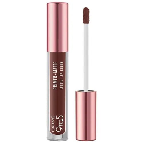 Lakme 9to5 Primer + Matte Liquid Lip Color - MB3 Strong Espresso