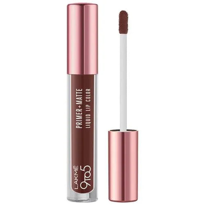 Lakme 9to5 Primer + Matte Liquid Lip Color - MB3 Strong Espresso