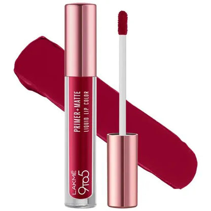 Lakme 9to5 Primer + Matte Liquid Lip Color - MM3 Crisp Wine