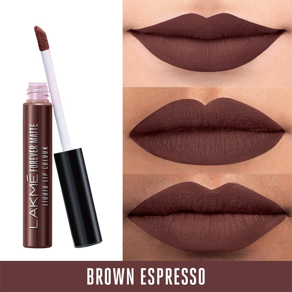 Lakme Forever Matte Liquid Lip Color - BROWN ESPRESSO