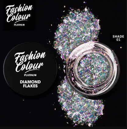 Fashion Colour Platinum Diamond Flakes,0.25g