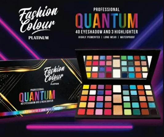 Fashion Colour Platinum Professional Quantum 40 Eyeshadow And 3 Highlighter Palette, 70g