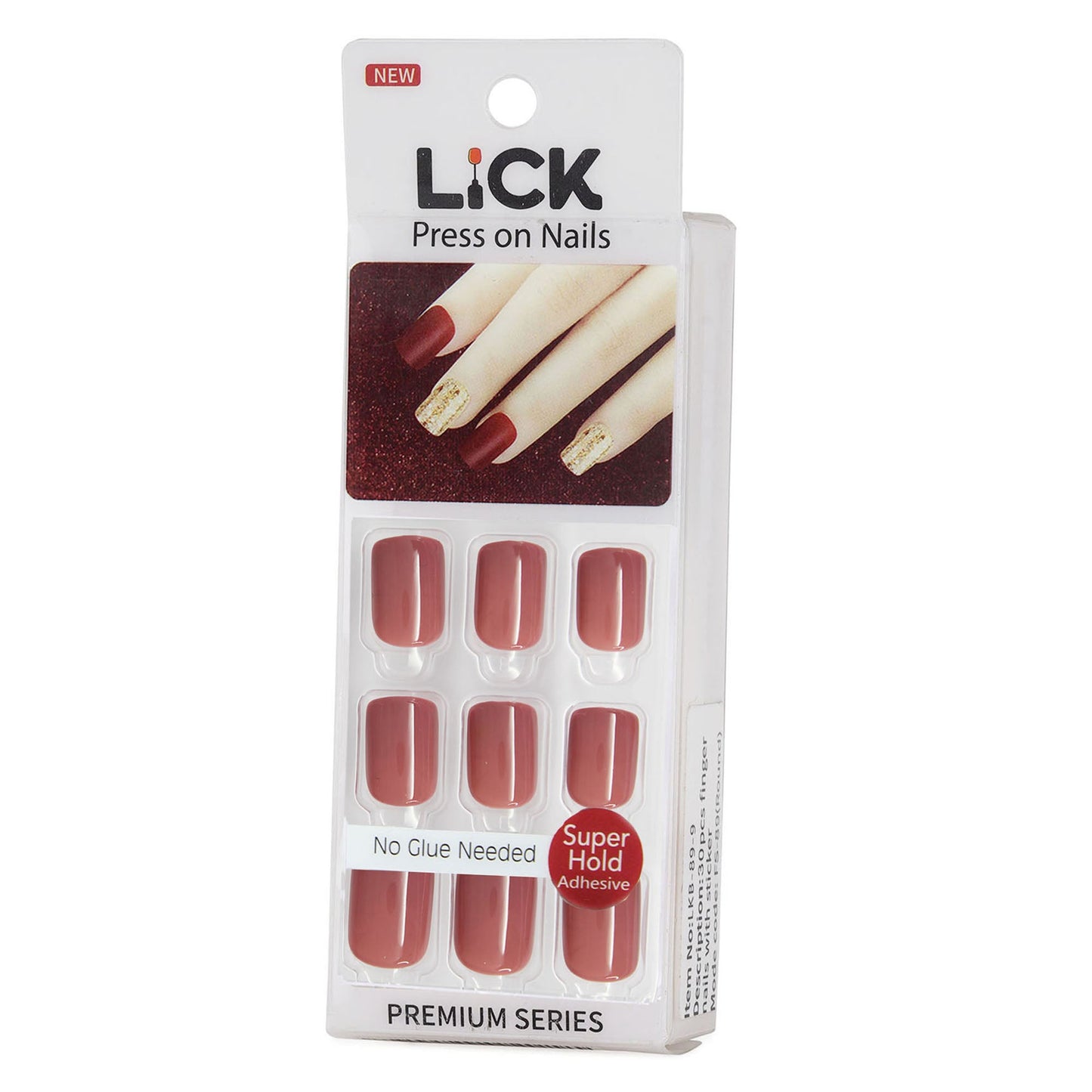 LICK NAILS Mauve Purple Square Press On Nails