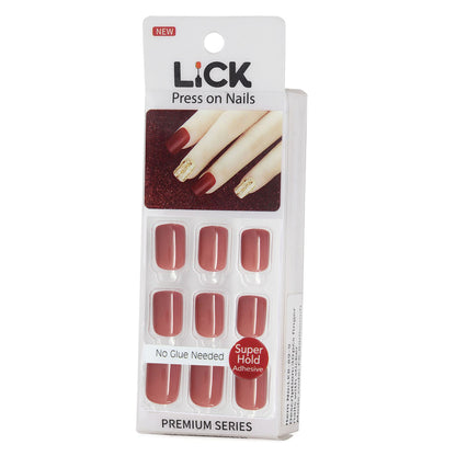 LICK NAILS Mauve Purple Square Press On Nails
