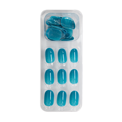 LICK NAILS Oval Shape Turquoise shade Press On Nails