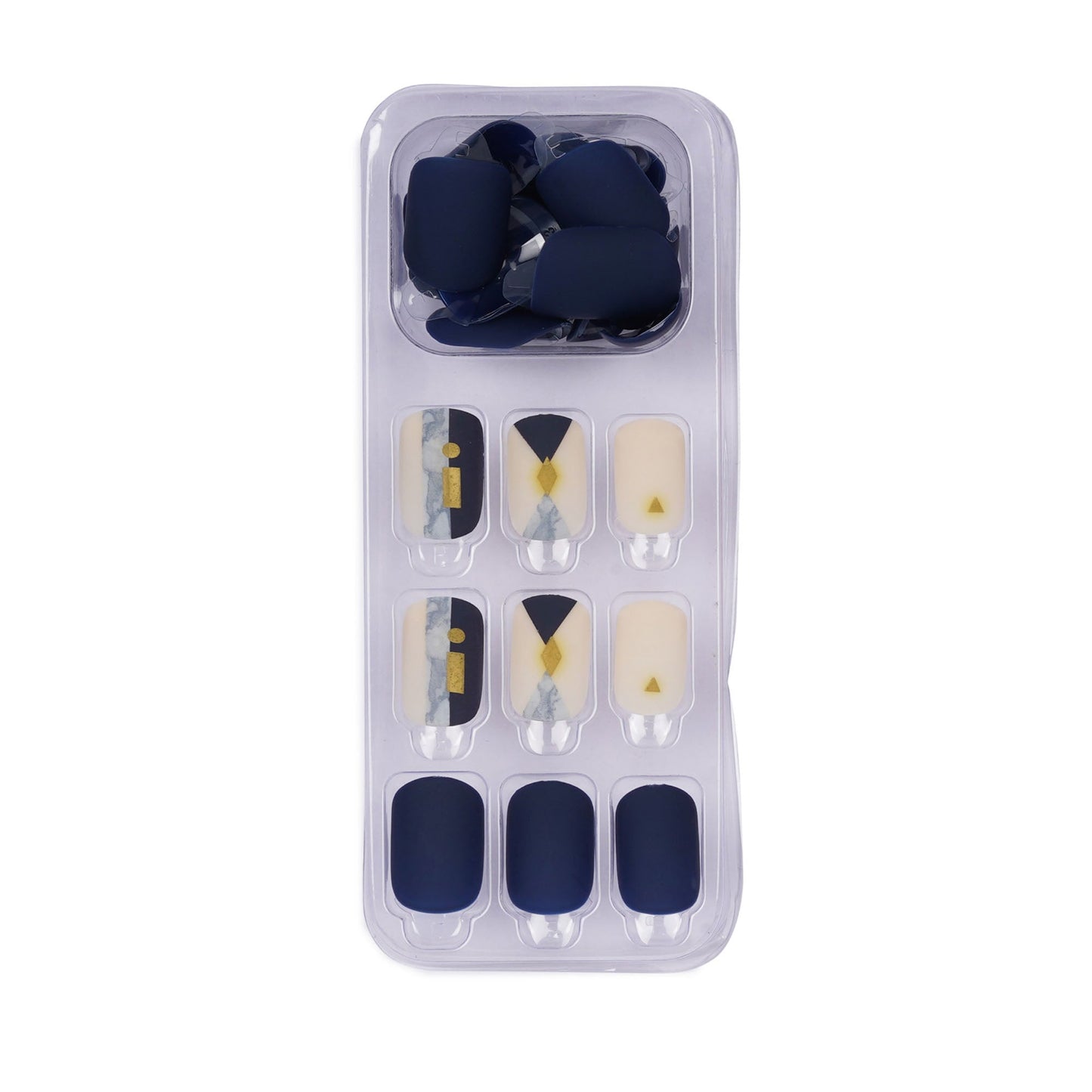 LICK NAILS navy blue Printed Press On Nails