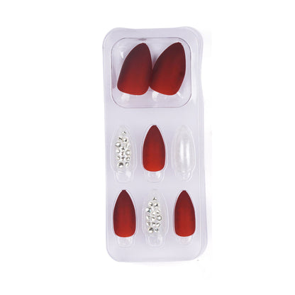 LICK NAILS Red and white Shade Press on Nails