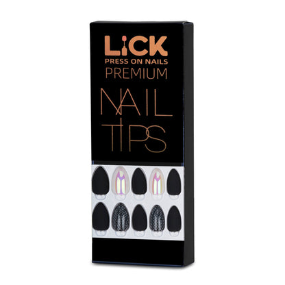 LICK NAILS Holographic Nude With Ombre Grey Press On Nails