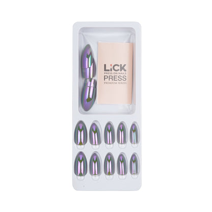 LICK NAILS Chrome Purple Shade Mirror Finish Press On Nails