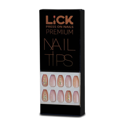 LICK NAILS Ballerina Nude with Stud Shade Press On Nails