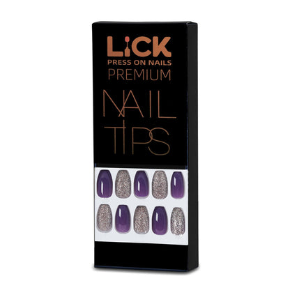 LICK NAILS Rubber Finish Royal Blue Press on Nails