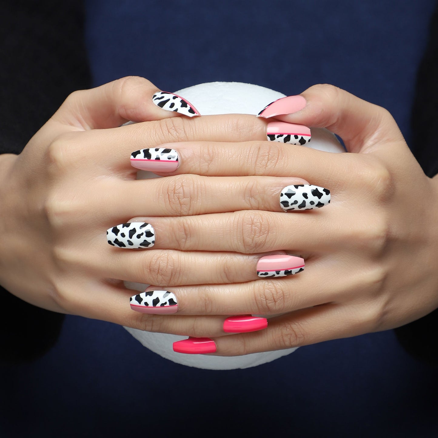 LICK NAILS French Manicure Studded Press on Nails